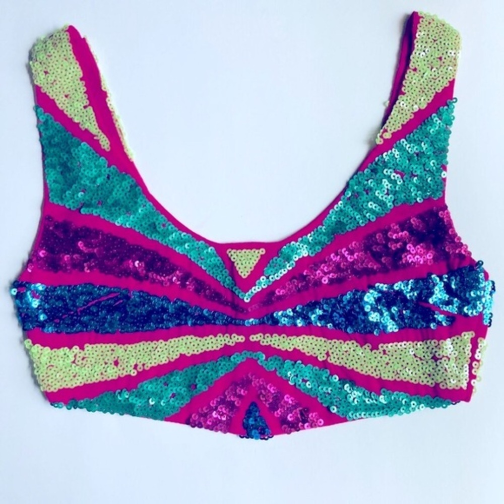 Sequined Cropped Top
